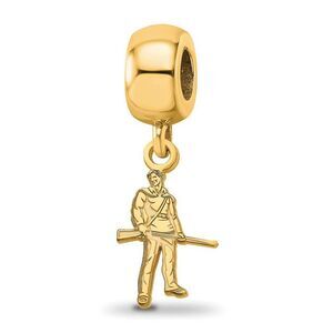 14k Gold Plated Silver West Virginia University Sm Dangle Bead Charm